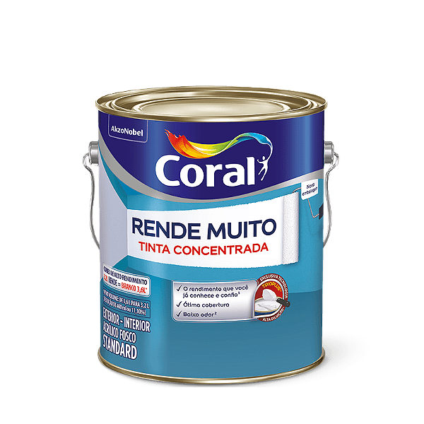 Tinta Acrilica Fosco 3.2L Rende Muito Cinza Alpino Coral