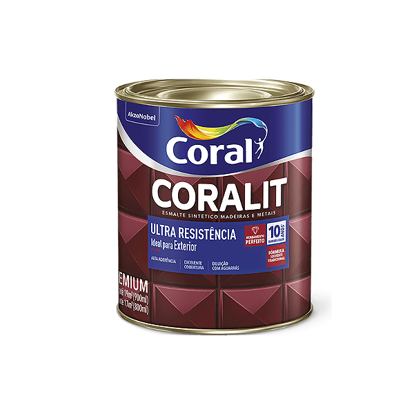 Esmalte Brilhante Sintetico Coralit 0.225L Vermelho Coral
