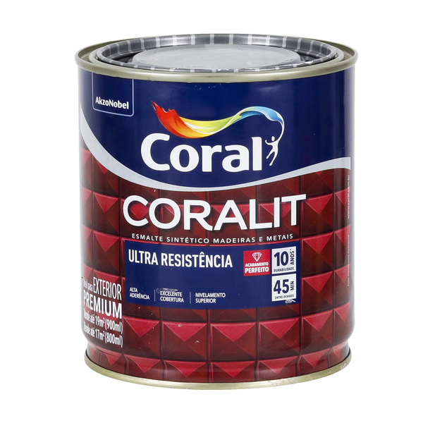 Esmalte Brilhante Sintetico Coralit 0.9L Aluminio Coral