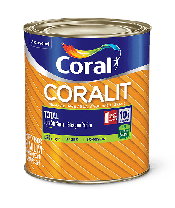 Esmalte Brilhante 0.9L Coralit Total Zero Preto Coral