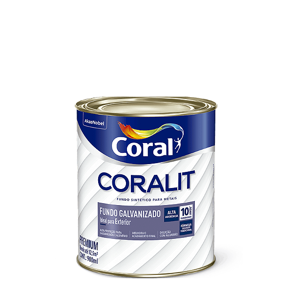Fundo Galvanizado Coralit Fosco 0.9L Branco Coral