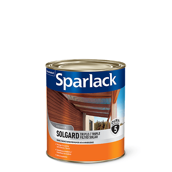 Verniz Acetinado Solgard Triplo Filtro Solar 0.9L Natural Sparlack