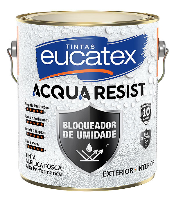 Tinta Acrilica Fosco 3,6L Acqua Resist Branco Eucatex