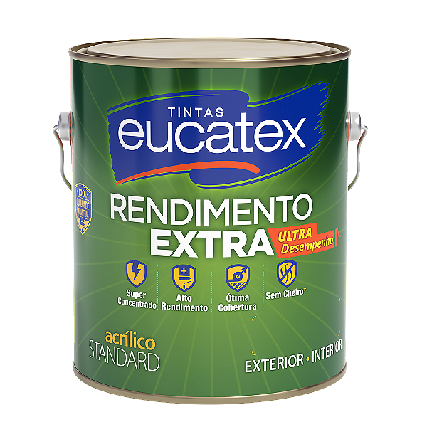 Tinta Acrilica Fosco 3.6L Rende Extra Amarelo Canario Eucatex