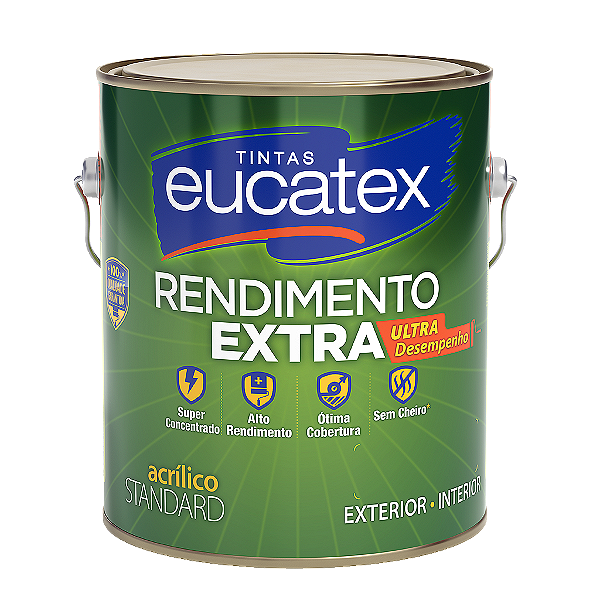 Tinta Acrilica Fosco 3.6L Rende Extra Vermelho Cardinal Eucatex