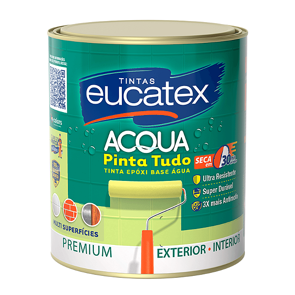 Tinta Epoxi Semibrilho Acqua Branco 0.9L Eucatex