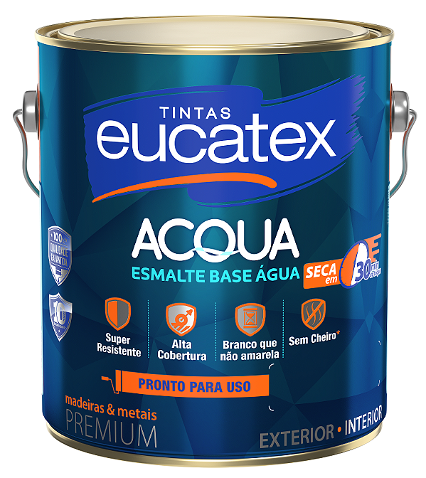 Esmalte Brilhante 3.6L Eucatex Acqua Pronto Uso Bra