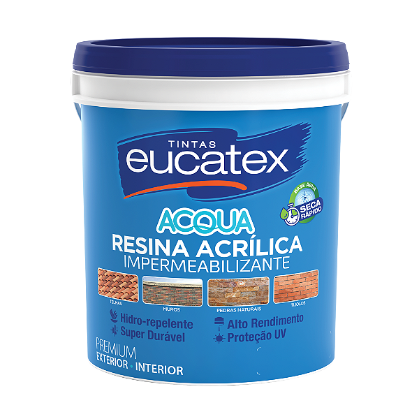 Resina Acrilica 18L Base Agua Incolor Balde Eucatex