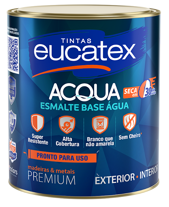 Esmalte Brilhante 0.9L Eucatex Acqua Pronto Uso Bra