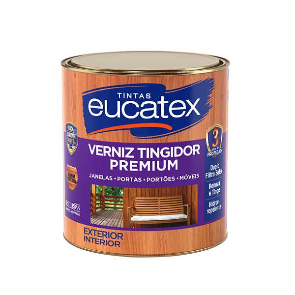 Verniz Brilhante 0.9L Tingidor Mogno Eucatex