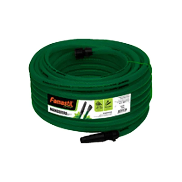 Mangueira Jardim Pvc 30M Verde Trançada Com Engate Famastil