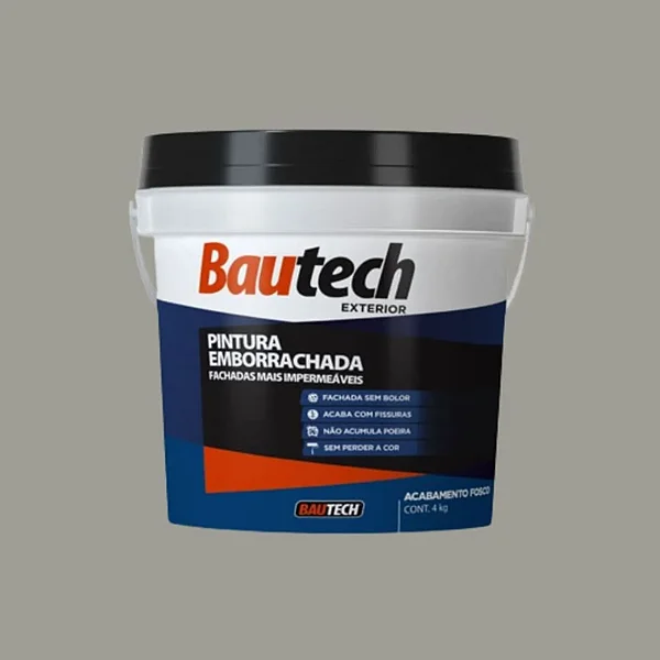 Tinta Acrilica Fosco 4Kg Pintura Emborrachada Concreto Bautech