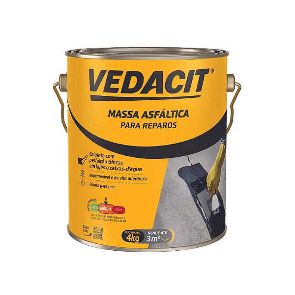 Massa Asfaltica para Reparos 4Kg Vedacit