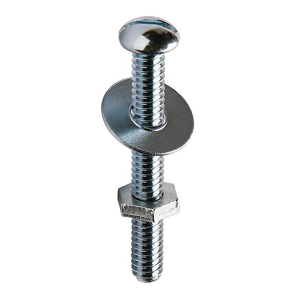 Parafuso Maquina 3/16X11/4 Cabeça Redonda Com Porca E Arruela 4Pc Smaq09 Peg&Fixe