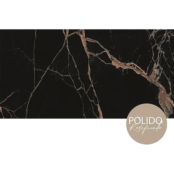 Piso Semi gres 60X120 Gran Titanium Black Polido (Lb) Cx2,16 Formigres - cx2,160