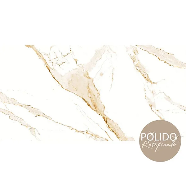 Piso Semi gres 60X120 Calacata Bg Polido (Lb) Cx2,16 Formigres - cx2,160