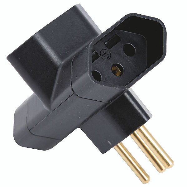 Plugue Adaptador T 2P+T 10A Br/Pt 57412/970 Tramontina