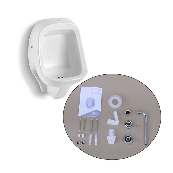 Mictorio Sifonado Branco Com Kit De Intalação Icasa