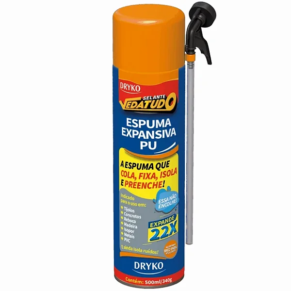 Espuma Expansiva Para Vedação Vedatudo Pu 500ml Dryko