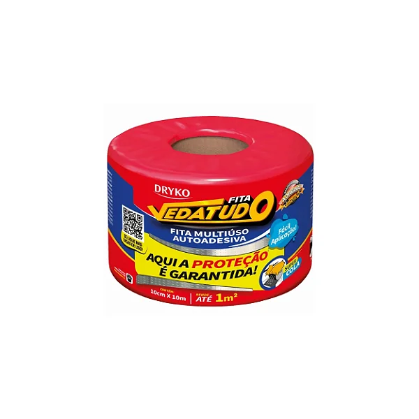 Fita Manta Asfaltica Adesiva Aluminizada Multiuso Vedatudo Drykofita 10 cm 10 m Dryko
