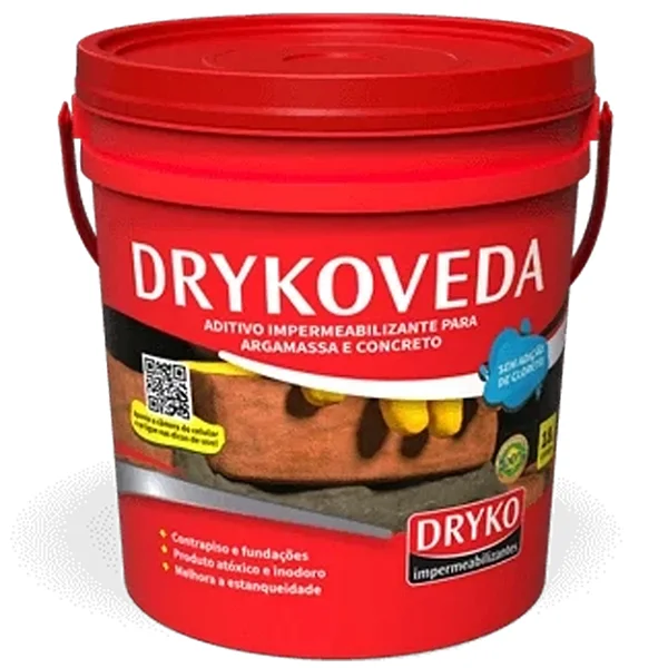 Aditivo Impermeabilizante Hidrofugo Para Concreto E Argamassa Drykoveda Balde 18L Dryko
