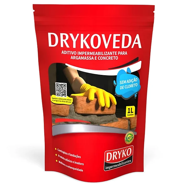 Aditivo Impermeabilizante Hidrofugo Para Concreto E Argamassa Drykoveda Pouch 1L Dryko