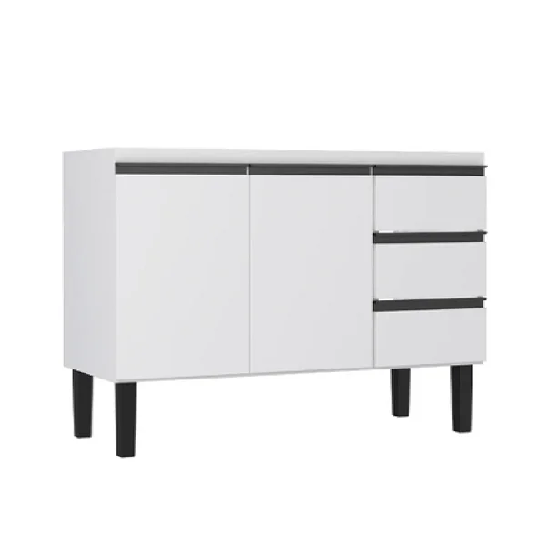 Gabinete Aço Netuno para Pia de 1,20 m Branco Cozimax