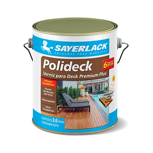 Verniz Semi Brilho Para Deck Premium Polideck 3,6L Natural Sayerlack