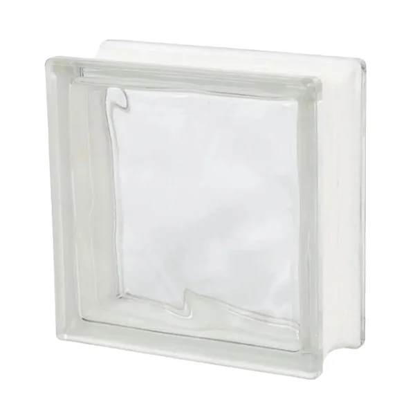 Bloco De Vidro Ondulado Wave Incolor 19X19X8 cm Construmarcas