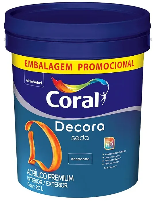 Tinta Acrilica Fosco Decora Seda Branco 20L Coral