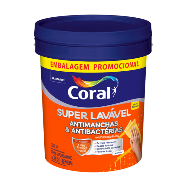 Tinta Acrilica Super Lavavel 20L Branco Coral