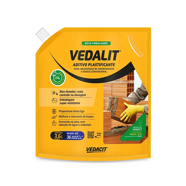 Vedalit Aditivo Plastificante Pouch 3,6L Vedacit