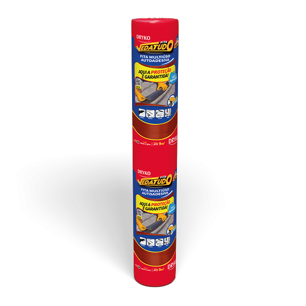 Fita Manta Asfaltica Adesiva Aluminizada Multiuso Vedatudo Drykofita 90 cm 10 m Terracota Dryko