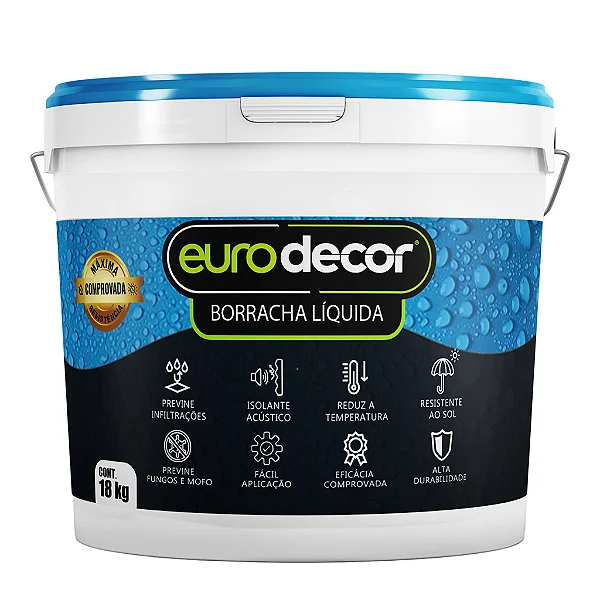 Borracha Liquida 18 Kg Cinza Titanium Eurodecor