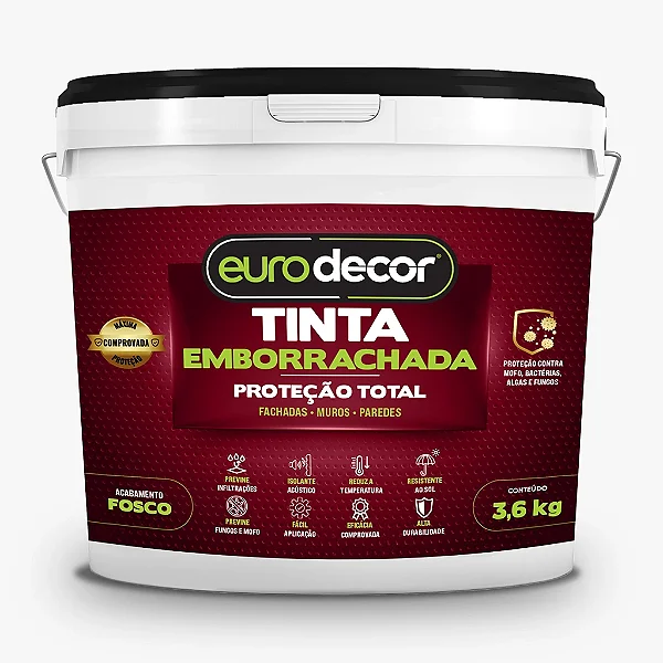 Tinta Emborrachada Fosco 3,6 Kg Cinza Platina Eurodecor