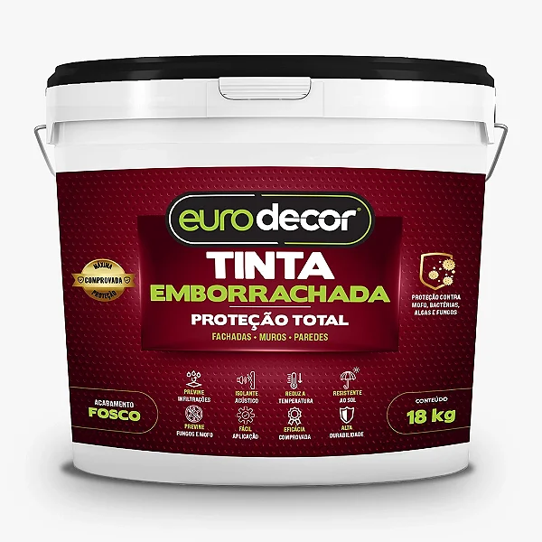 Tinta Emborrachada Fosco 18 Kg Cinza Platina Eurodecor