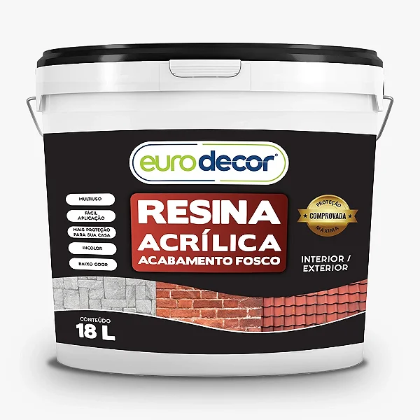 Resina Acrilica Fosco 18 L Incolor Eurodecor