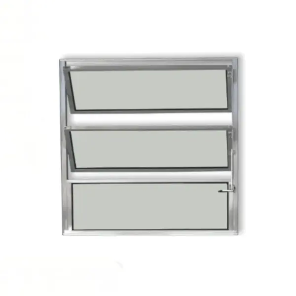 Vitro Aluminio Basculante 60X60 Brilhante Vidro Fosco Dl Esquadrias
