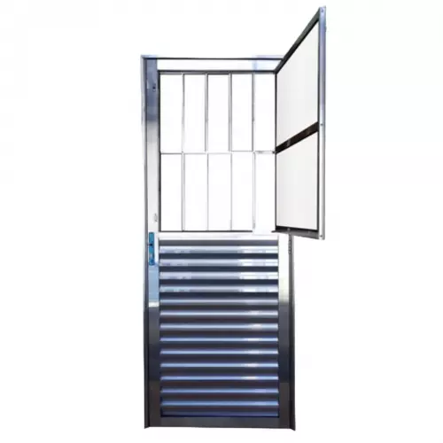 Porta Aluminio Com Postigo 210X80 Brilhante Esquerda Dl Esquadrias