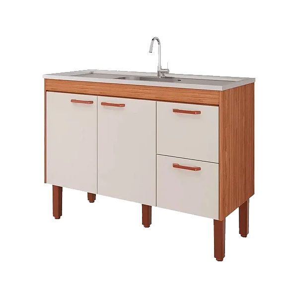 Gabinete Cozinha Para Pia 150 Slim Freijo E Off White 2353756 Mgm