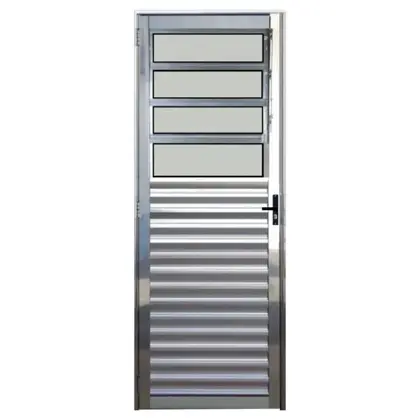 Porta Aluminio Basculante 210X80 Direita Brilhante Dl Esquadrias
