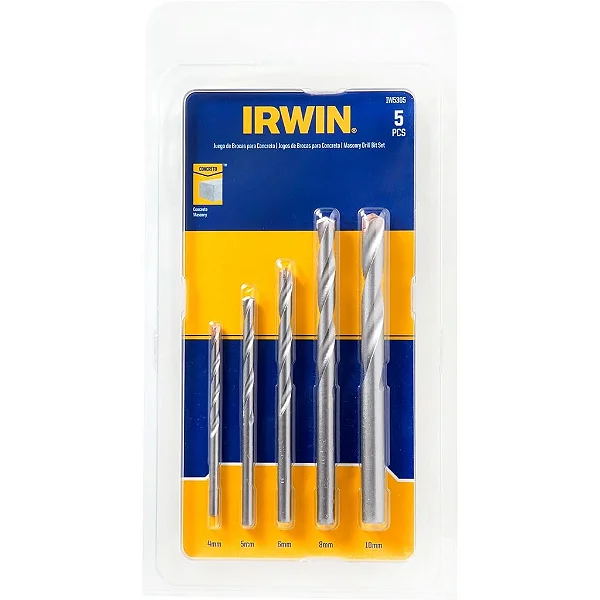 Jogo de Brocas Para Concreto Com 5 Peças Iw5305 Irwin