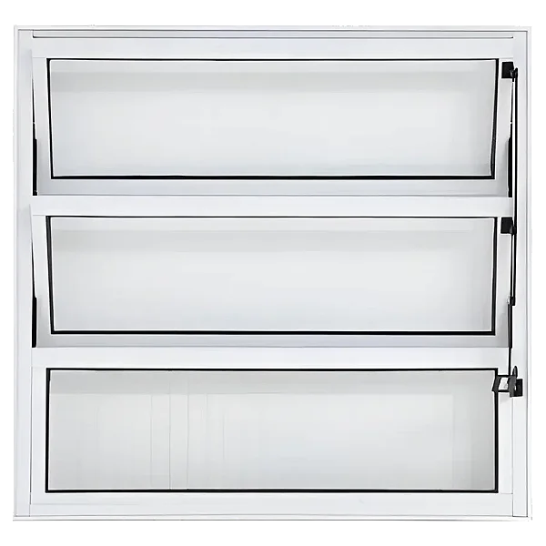 Vitro Aluminio Basculante 60x80 Branco Vidro Canelado 1487 Janellot