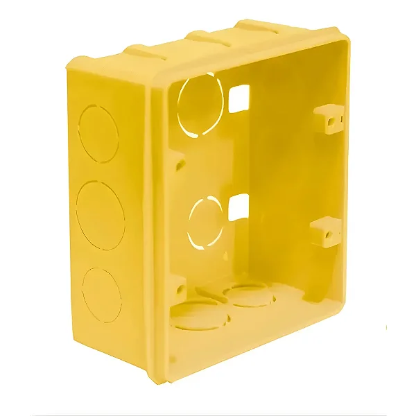 Caixa de Luz de Embutir 4x4 Amarela 12401003 Metasul
