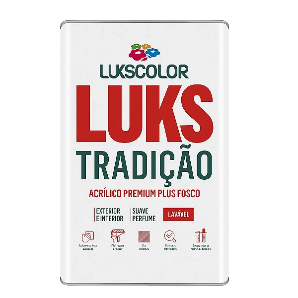 Tinta Acrílica Fosco Tradição Premium Plus 18L Branco Lukscolor