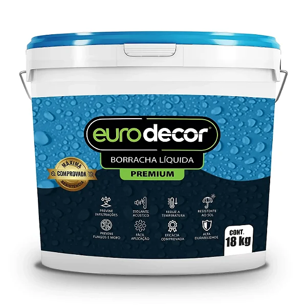 Borracha Líquida 18 Kg Cinza Platina Eurodecor