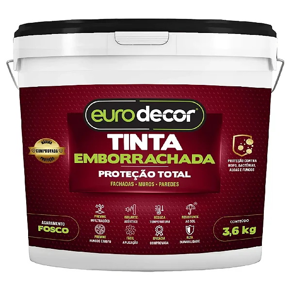 Tinta Emborrachada Fosco 3,6 Kg Areia Eurodecor