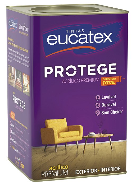 Tinta Acrilica Acetinado 18L Branco Protege Premium Eucatex