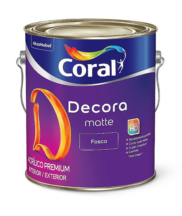 Tinta Acrilica Decora Premium Matte Fosco Branco 3,6L Coral
