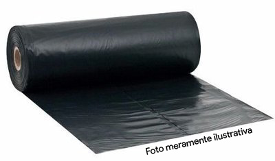 Lona Plastica Preta Rolo 4X50M Plasitap
